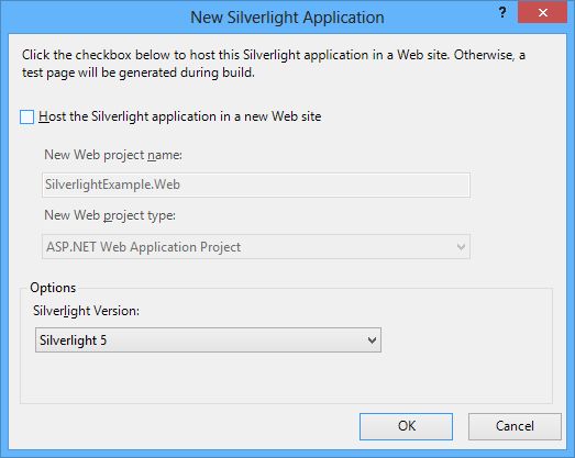 web project for hosting the Silverlight